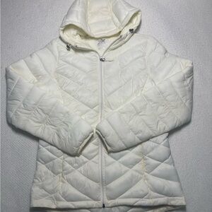 Zeroxposur Women's White Quilted Puffer Jacket outdoor Comfy Cozy lightweight